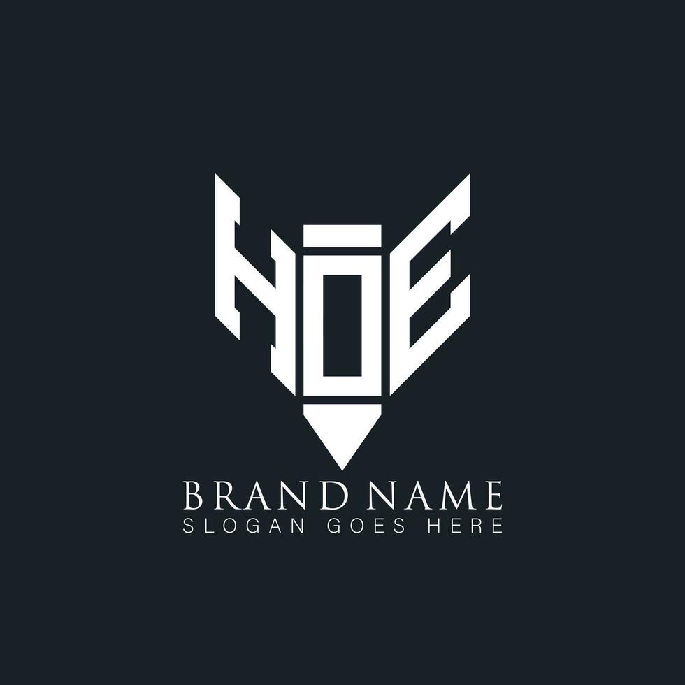 HOE letter logo. HOE creative monogram initials letter logo concept. HOE Unique modern flat abstract vector letter logo design.