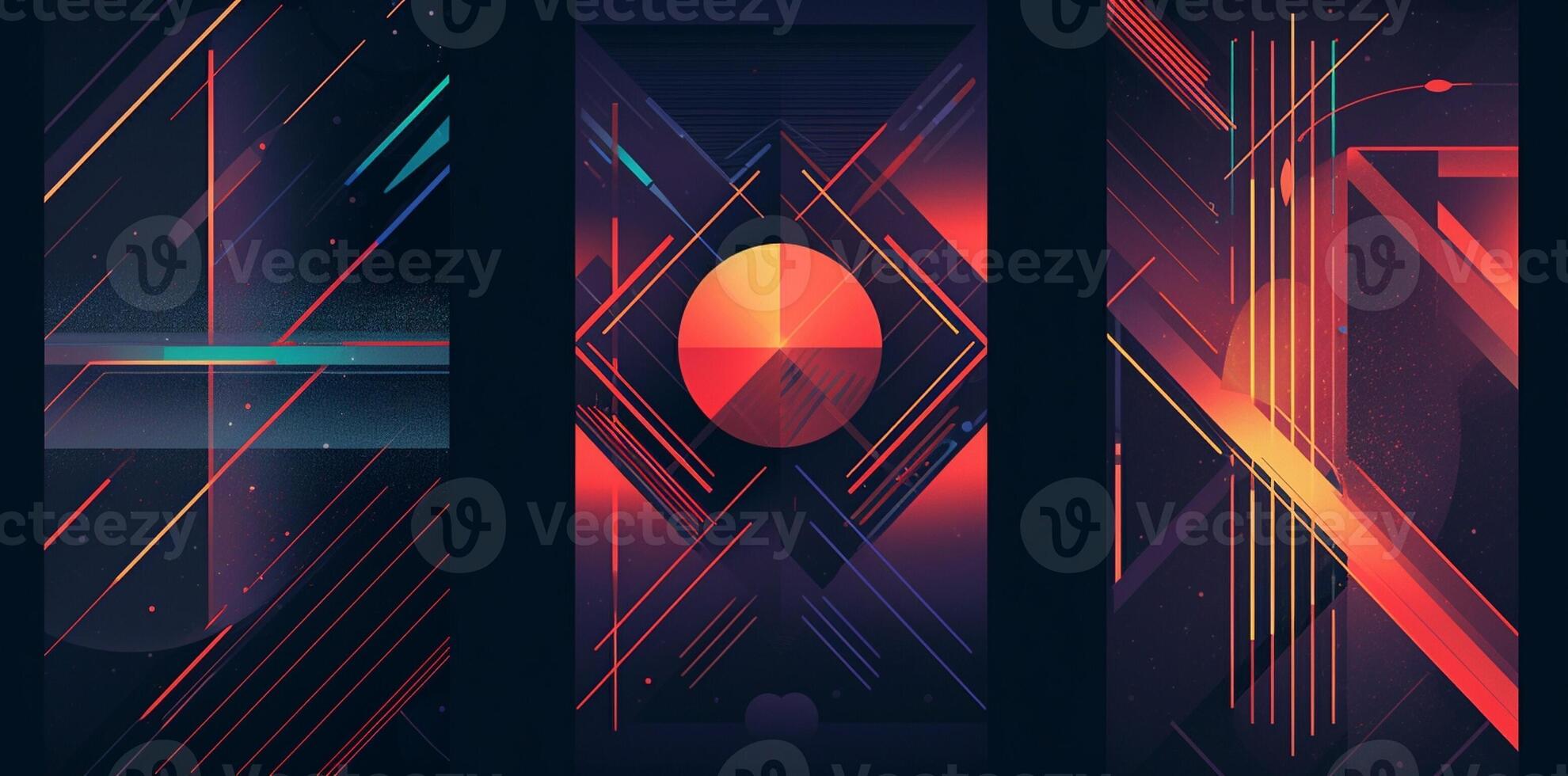AI Generated Pattern abstract art concept space template line motion bright futuristic geometric illustration digital modern design light neon technology background photo