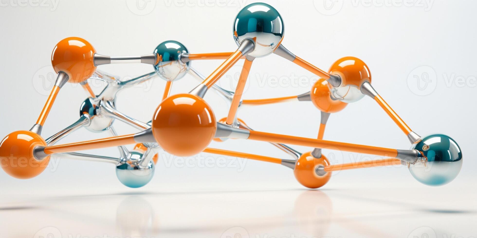 AI Generated Concept structure networking business science white community sphere team chemistry illustration atomic molecule molecular line background abstract technology web social internet connectivity photo
