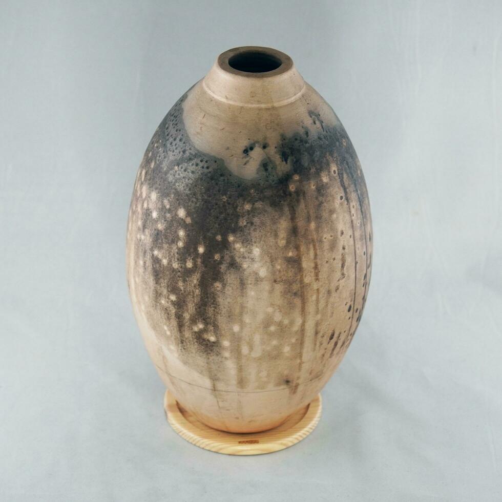 Raku ceramic pottery vase rainbow aurora textured pattern home decor piece from RAAQUU by Adil Ghani from Malaysia photo