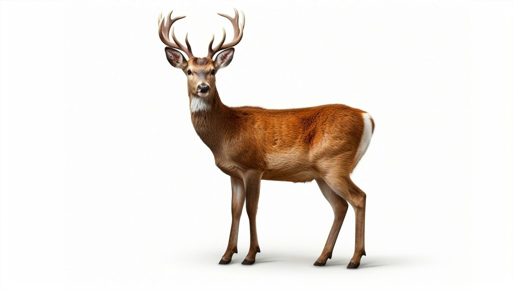 AI Generated Fur brown background animal antlers male wild isolated deer zoo beautiful one wildlife head white mammal nature cute stag buck photo