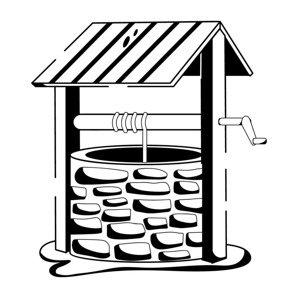 Trendy Water Well vector