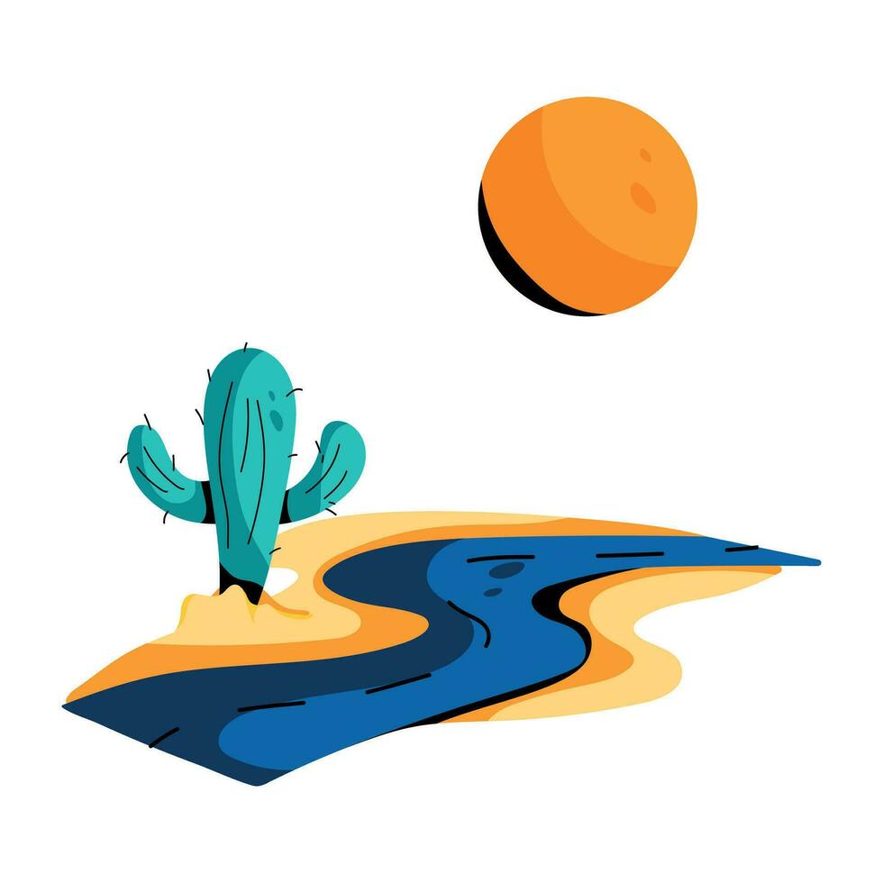 Trendy Desert Road vector