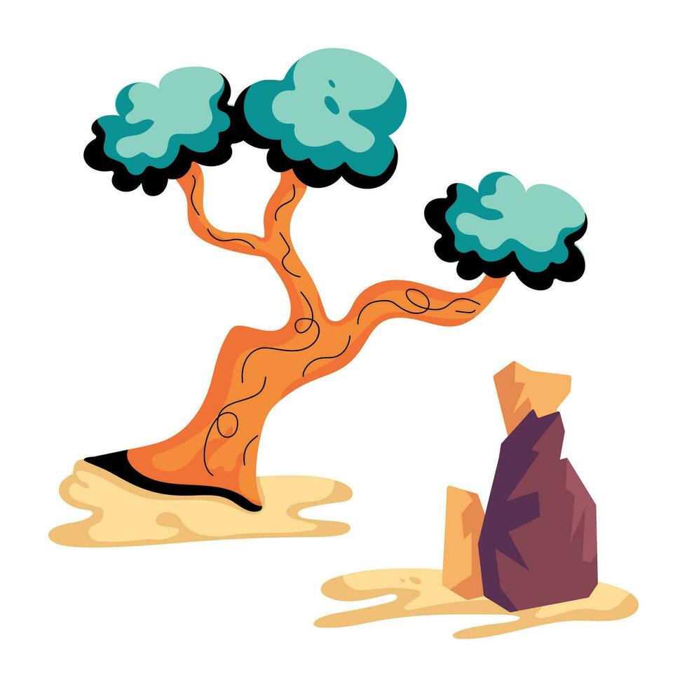 Trendy Dryland Tree vector