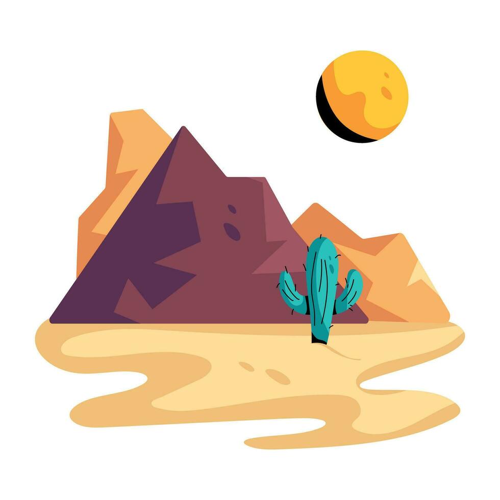 Trendy Rock Mountains vector