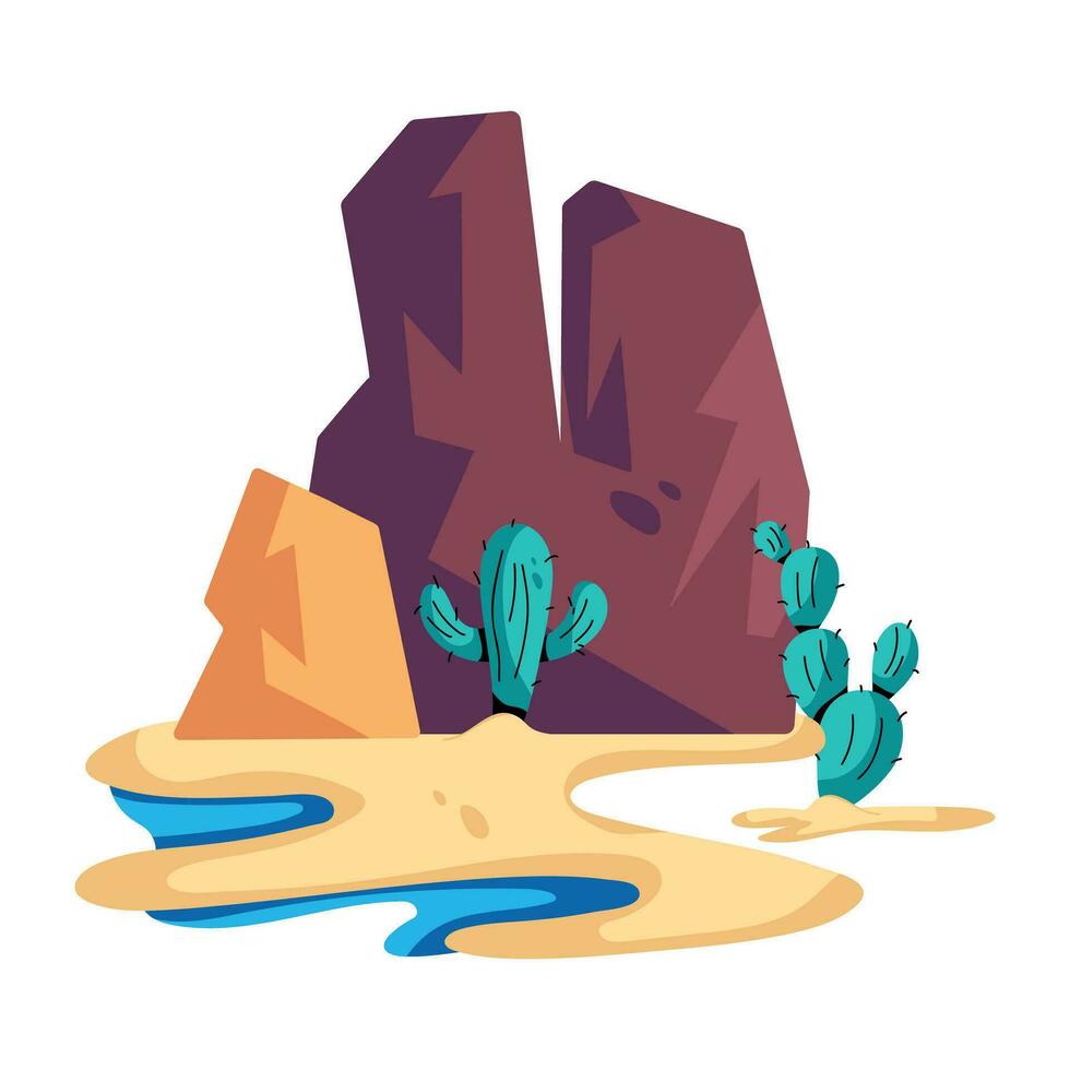 Trendy Canyon Desert vector