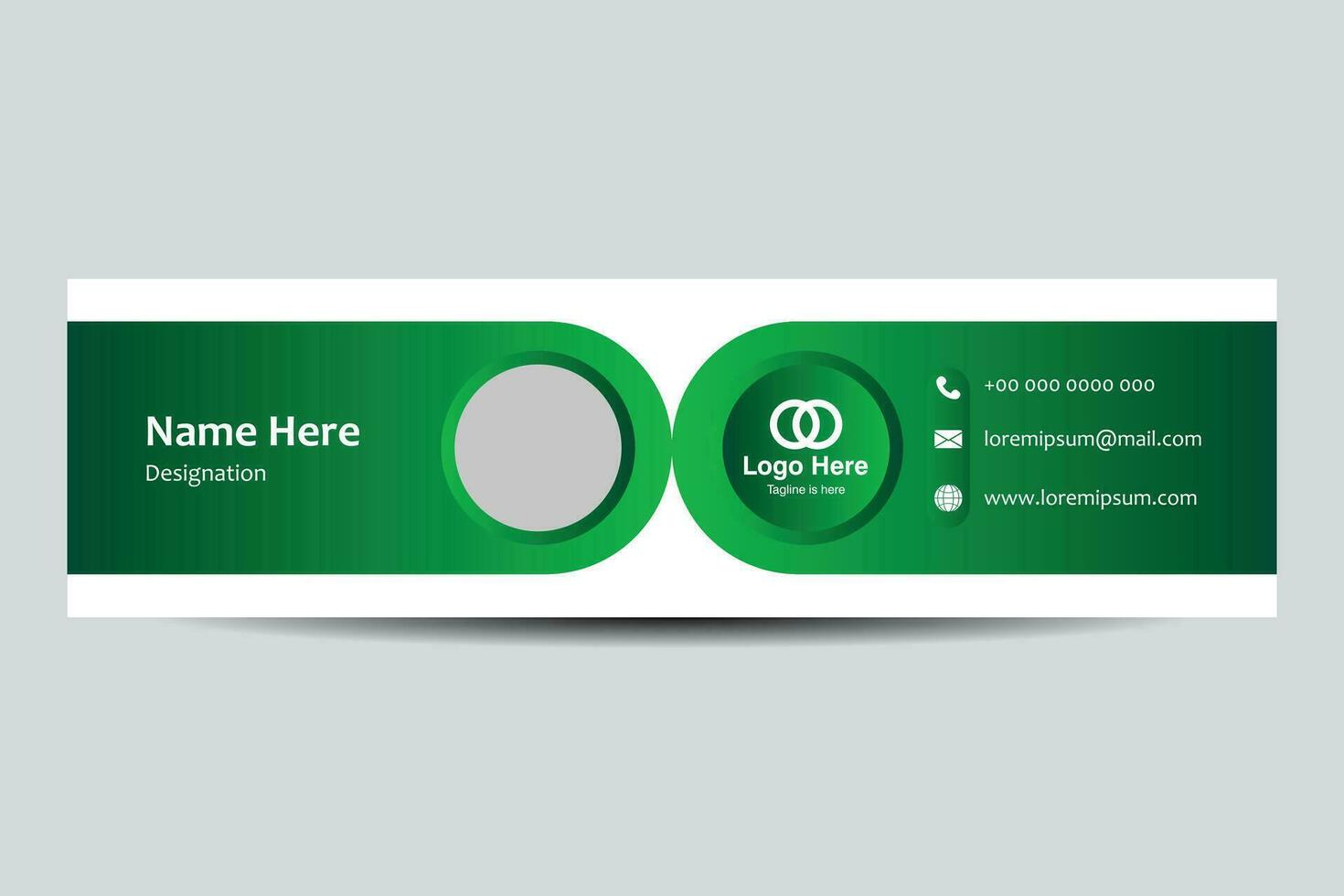e signature template. Green color. Vector illustration. Corporate identity