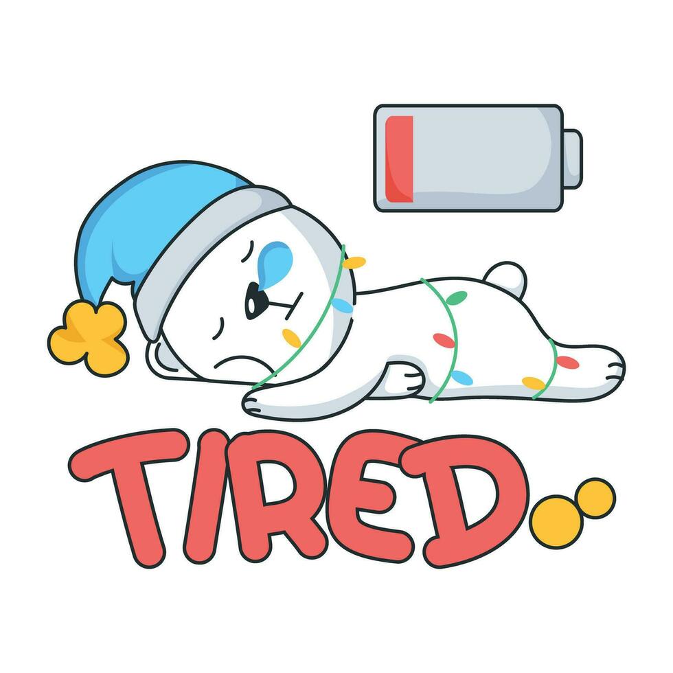 Trendy Tired Bear vector