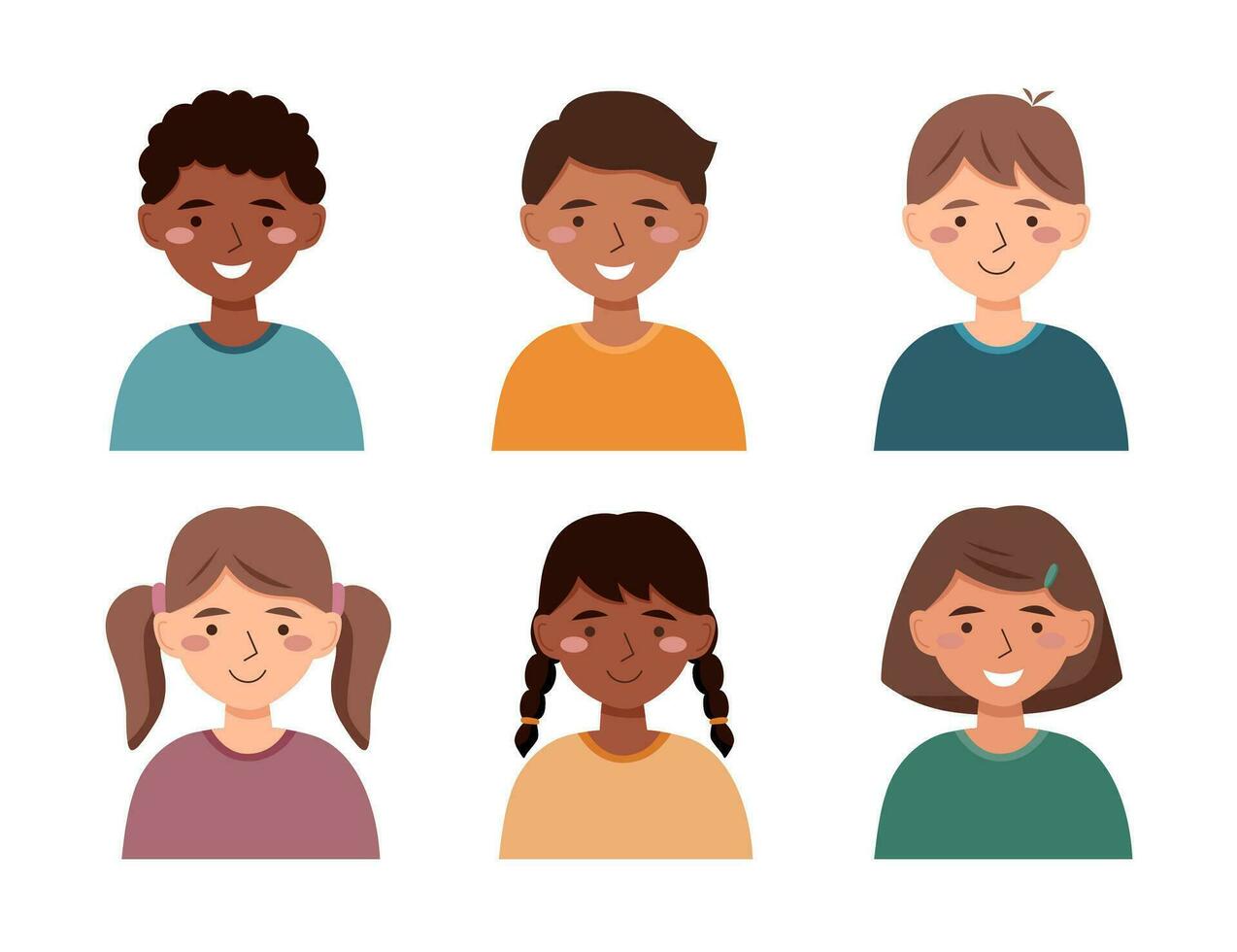 Set of boys and girls vector