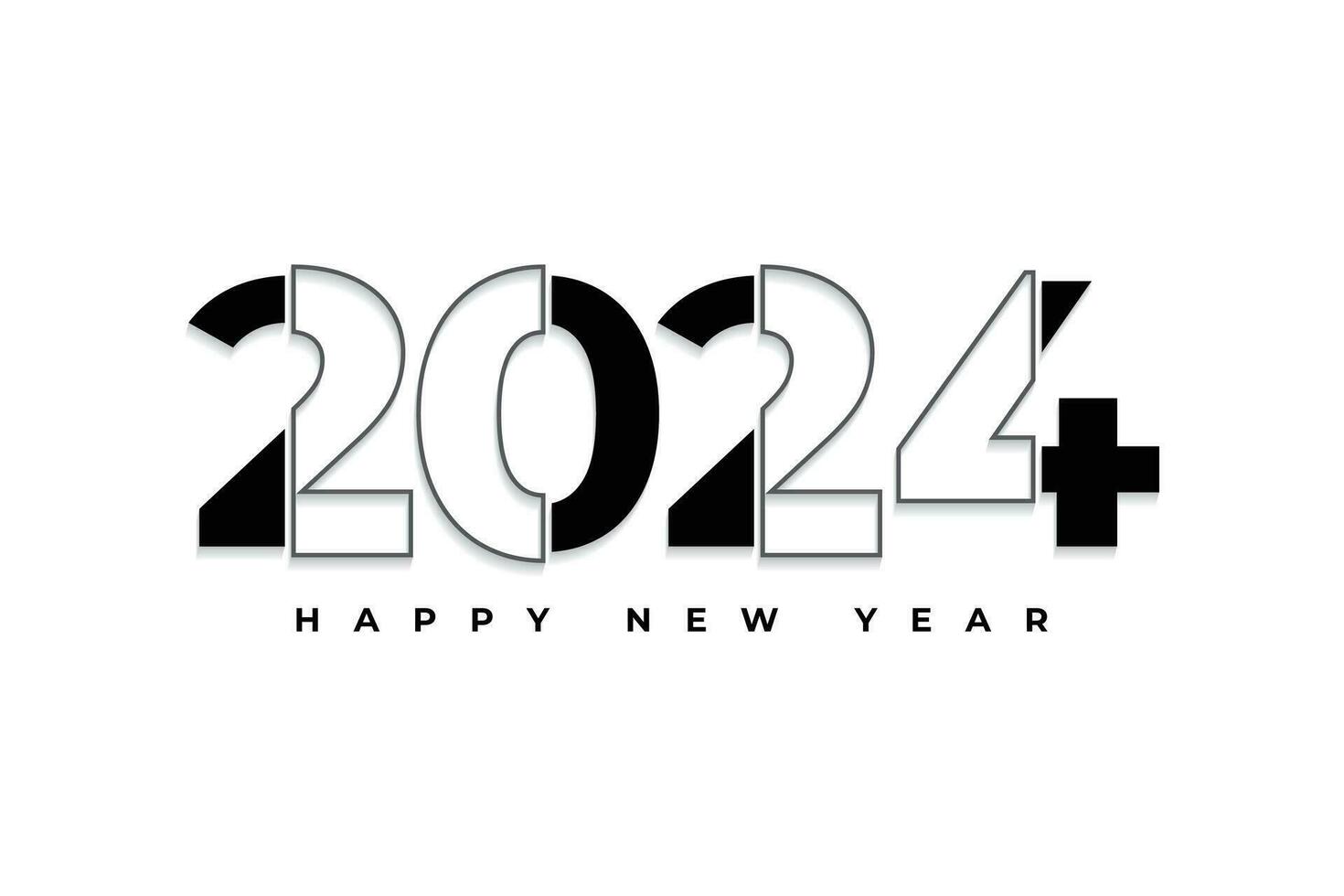 contento nuevo año 2024 moderno tipografía texto logo diseño vector
