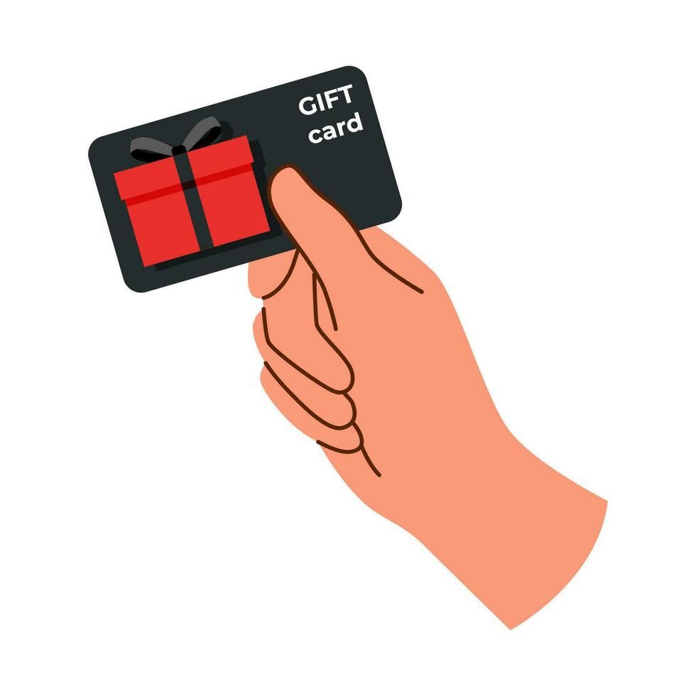 Gift card in the hand vector