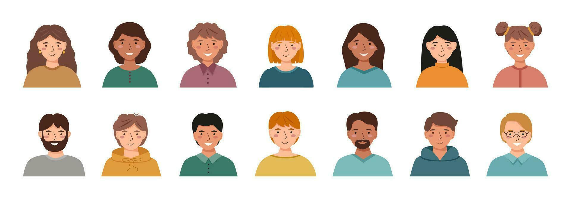 conjunto de retratos de personas vector