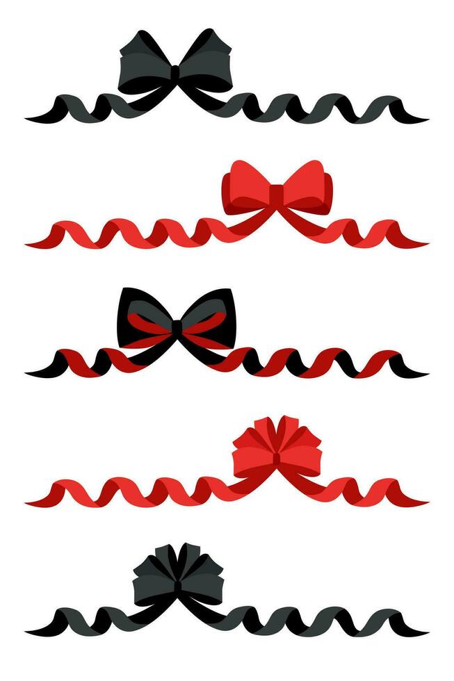 Bows long set vector
