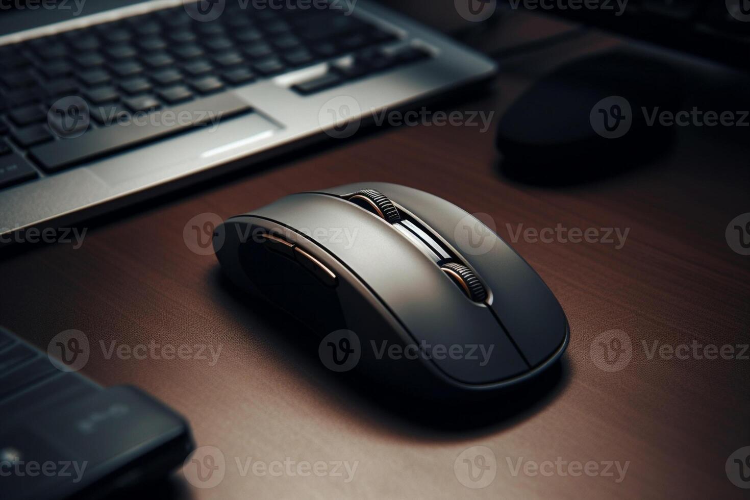 AI Generated Design office black keyboard communication computing object pc equipment white work business modern workplace buttons background desktop device internet closeup technology mouse photo