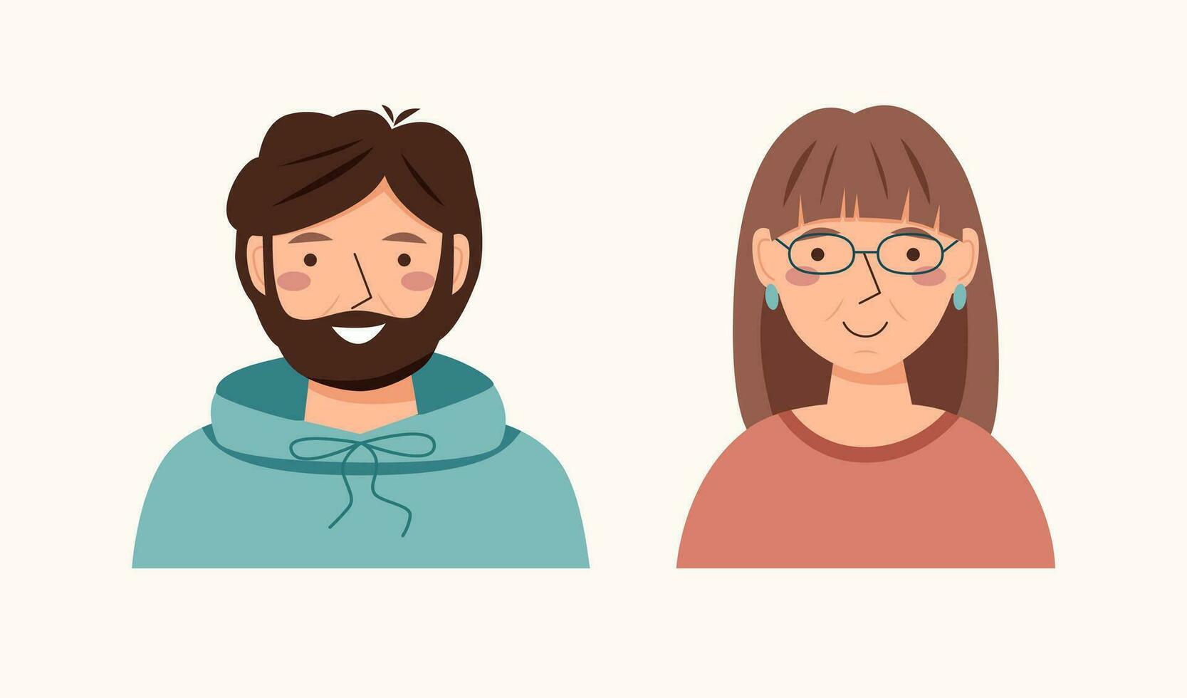 Man and woman avatars vector