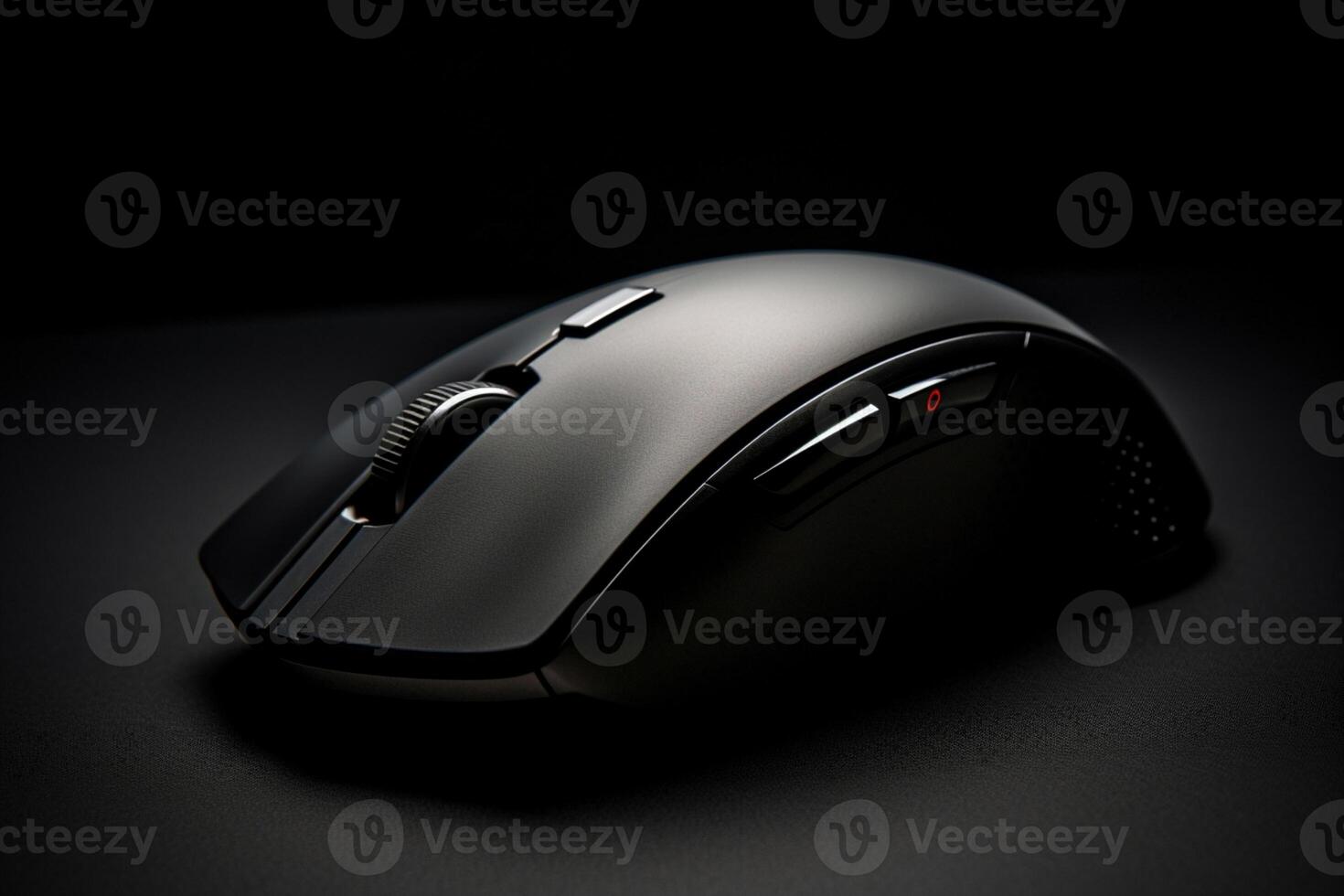 AI Generated Electronic optical wireless scroll buttons black gaming digital object accessory pc click internet equipment mouse device design modern white technology business computer background photo
