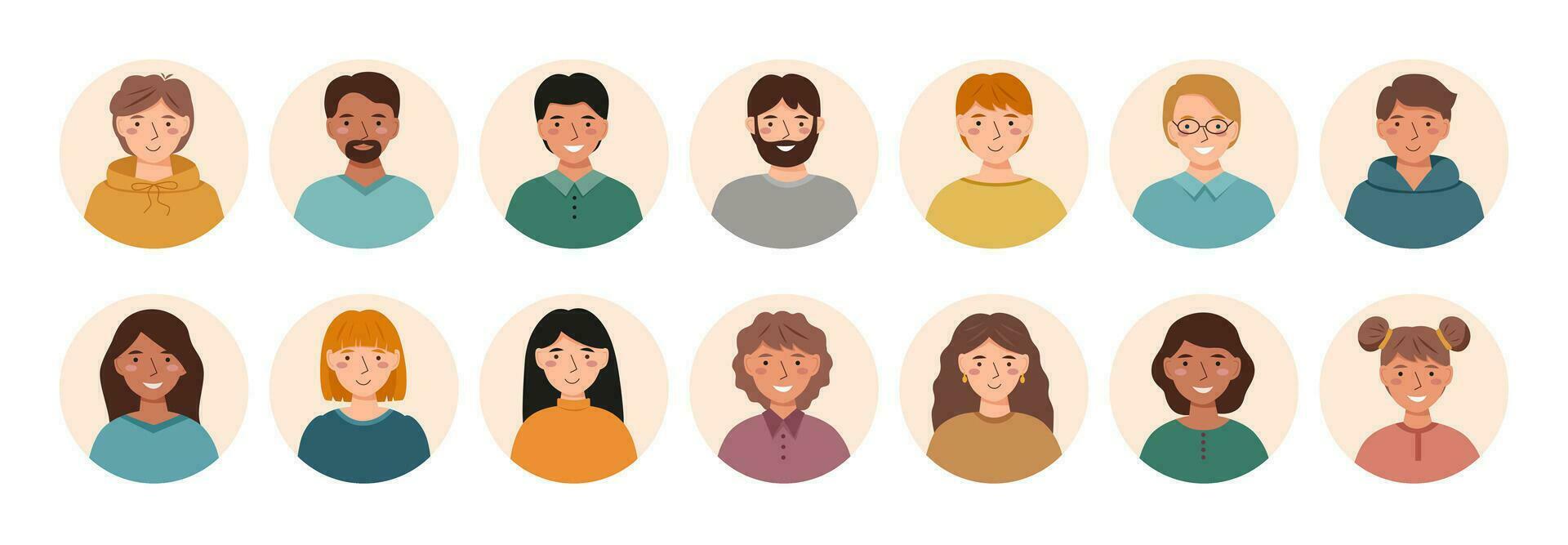 People avatars collection vector