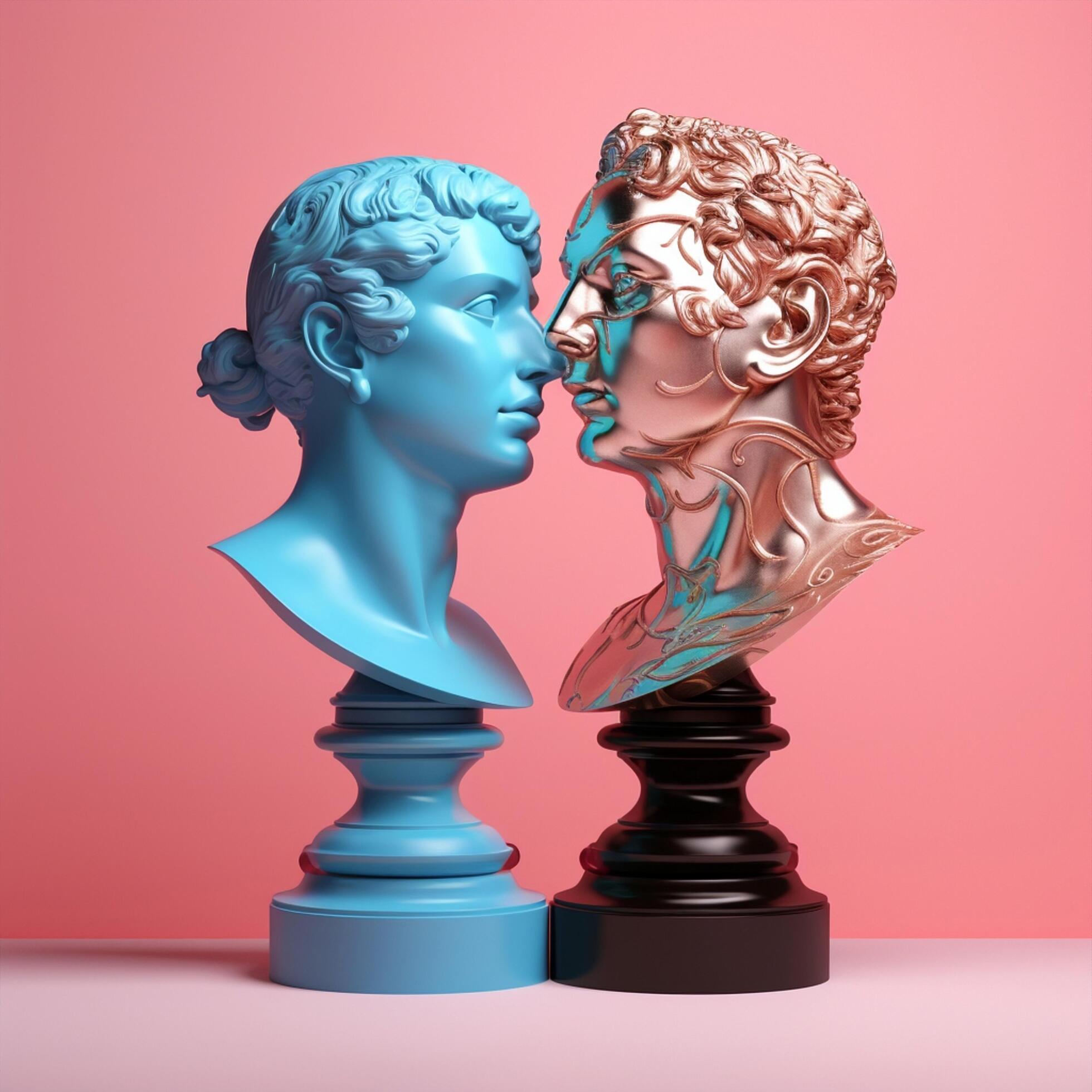 AI Generated Plaster head modern apollon art statue portrait ancient