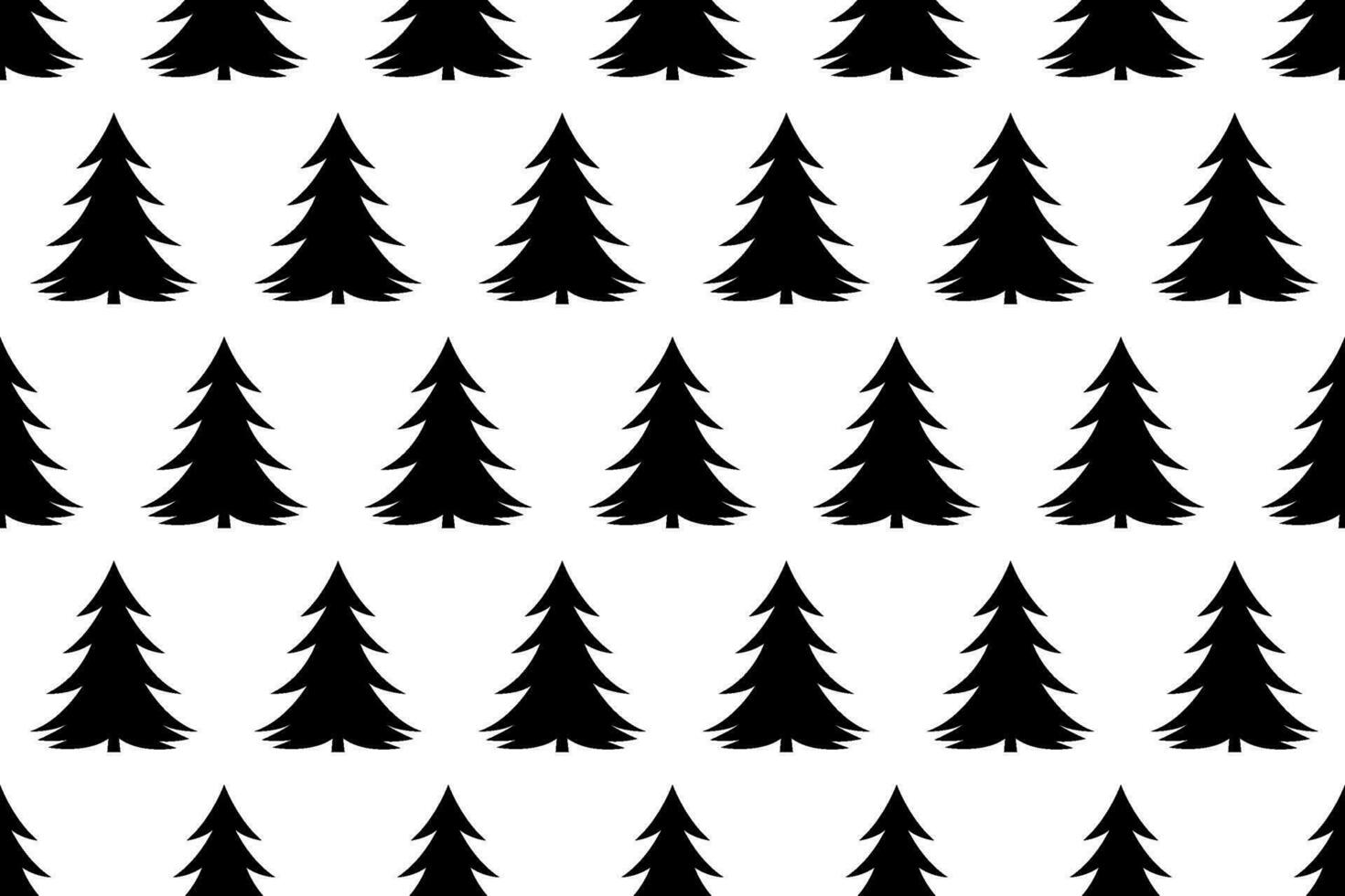 Seamless fir pattern. Black and white Christmas trees repeating seamless pattern. vector