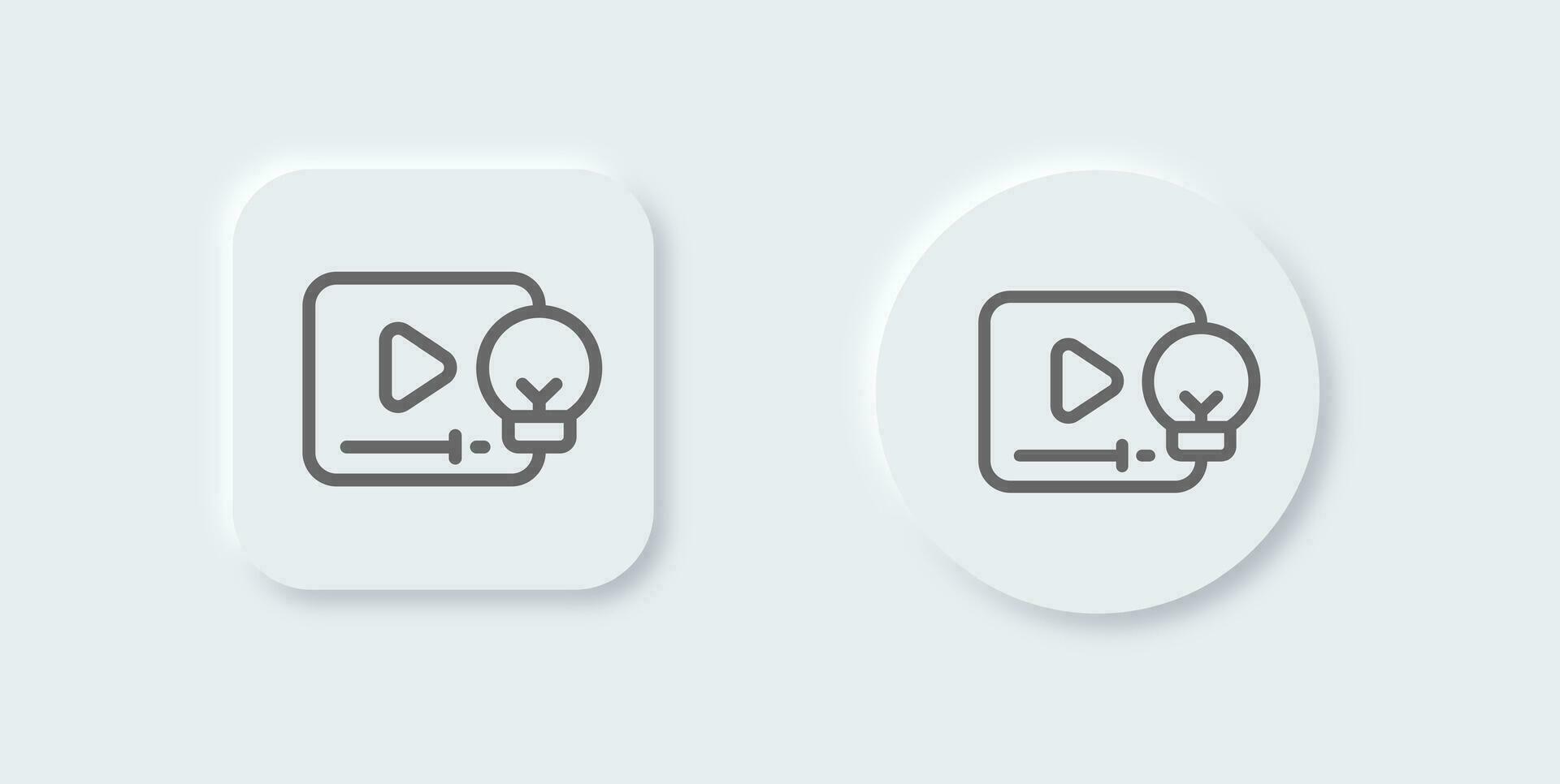Tutorial line icon in neomorphic design style. Online learning signs vector illustration.