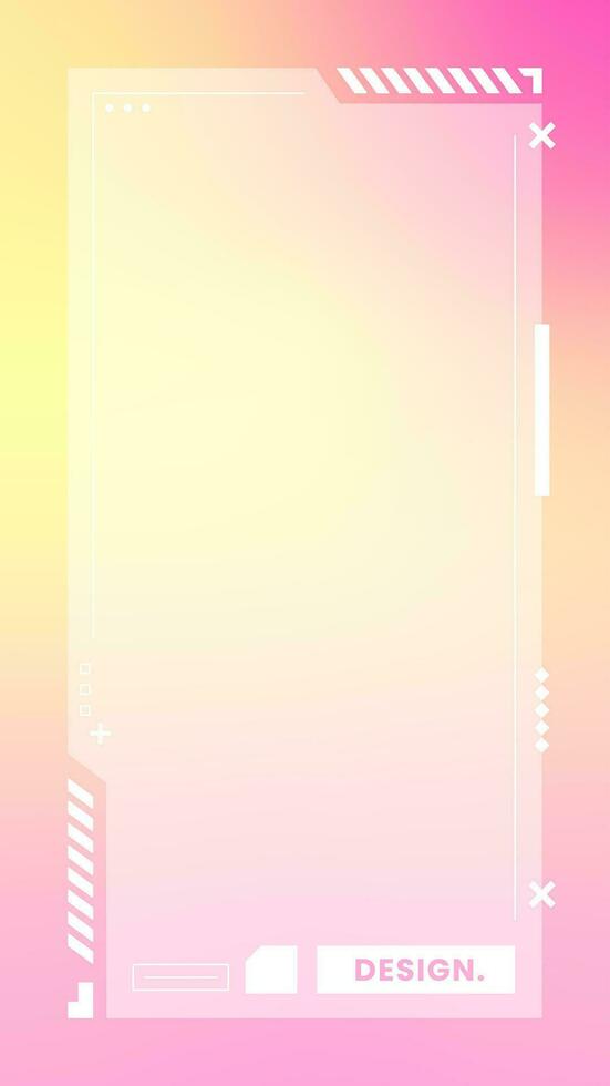 Futuristic vertical gradient background. Social media frame vector illustration.