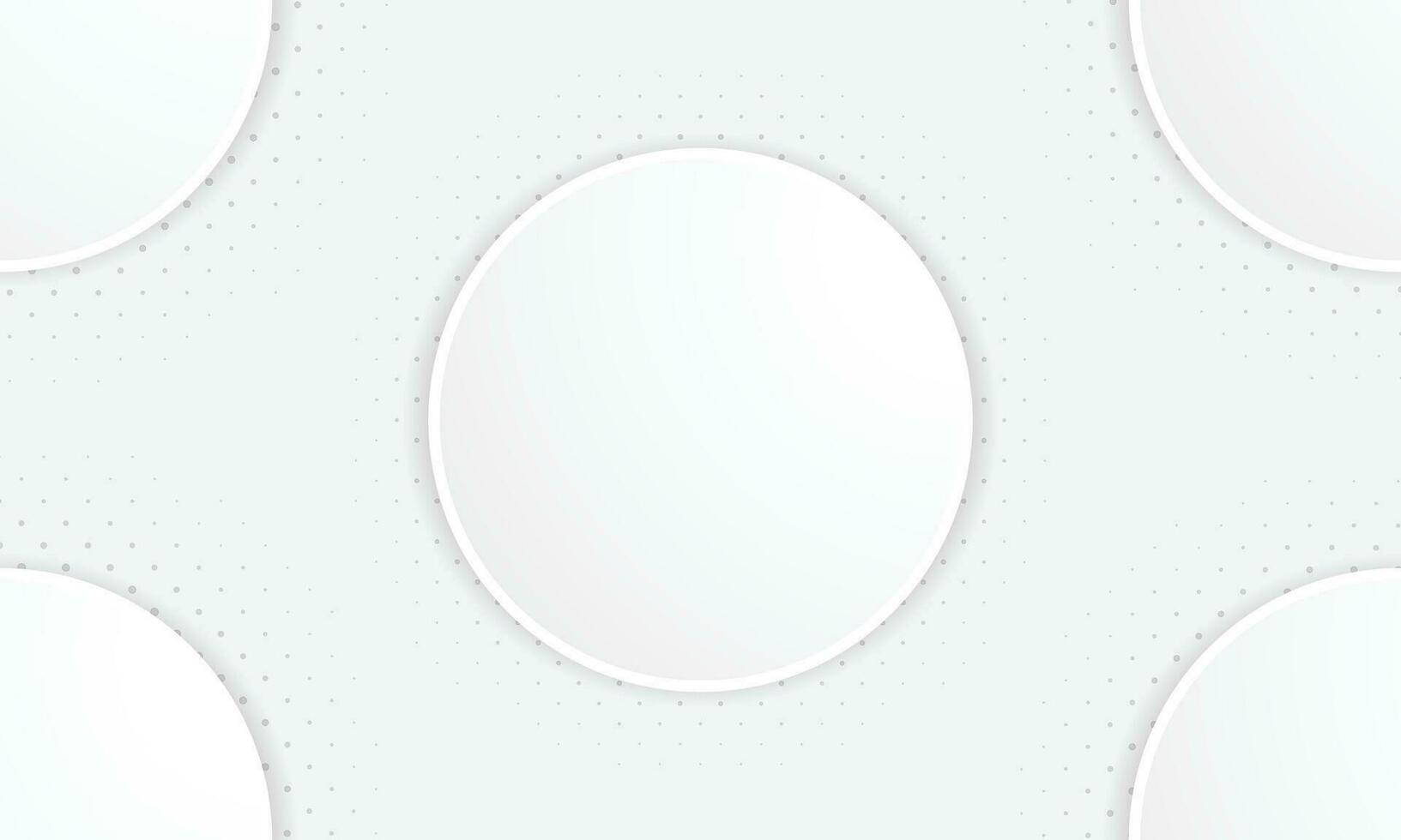 White geometric circle with halftone background concept vector