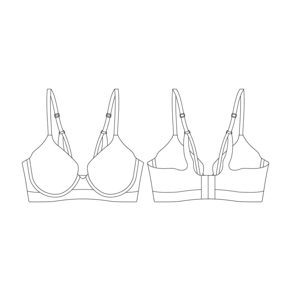 template strappy bra vector illustration flat design outline clothing collection