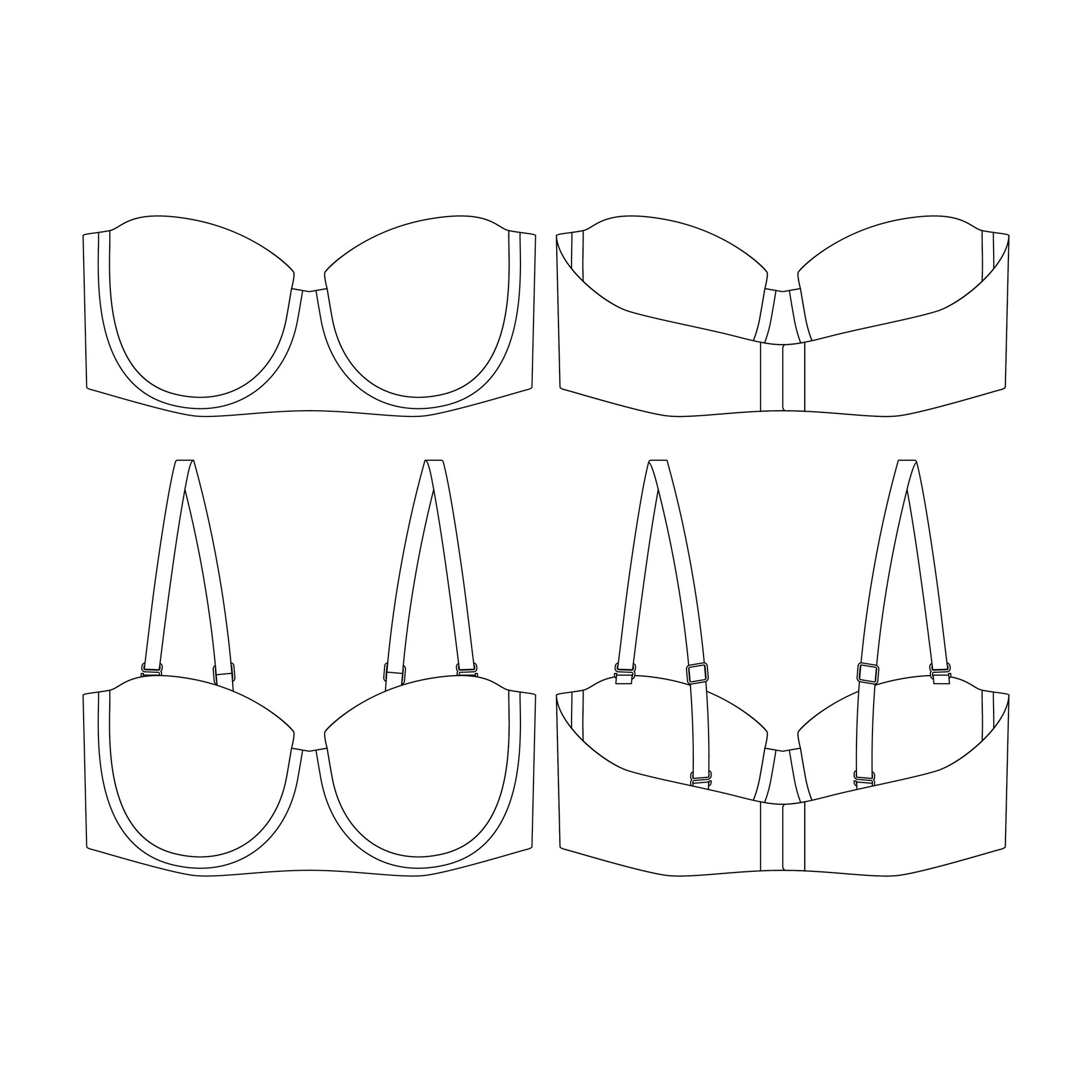 template strapless lightly lined bra vector illustration flat design