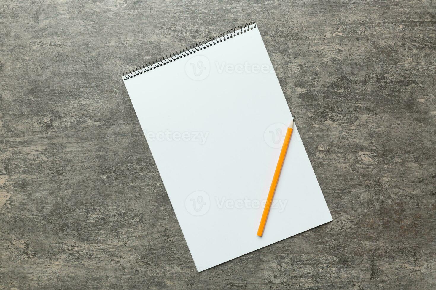 Blank notebook with pen on white background. Back to school and education concept photo