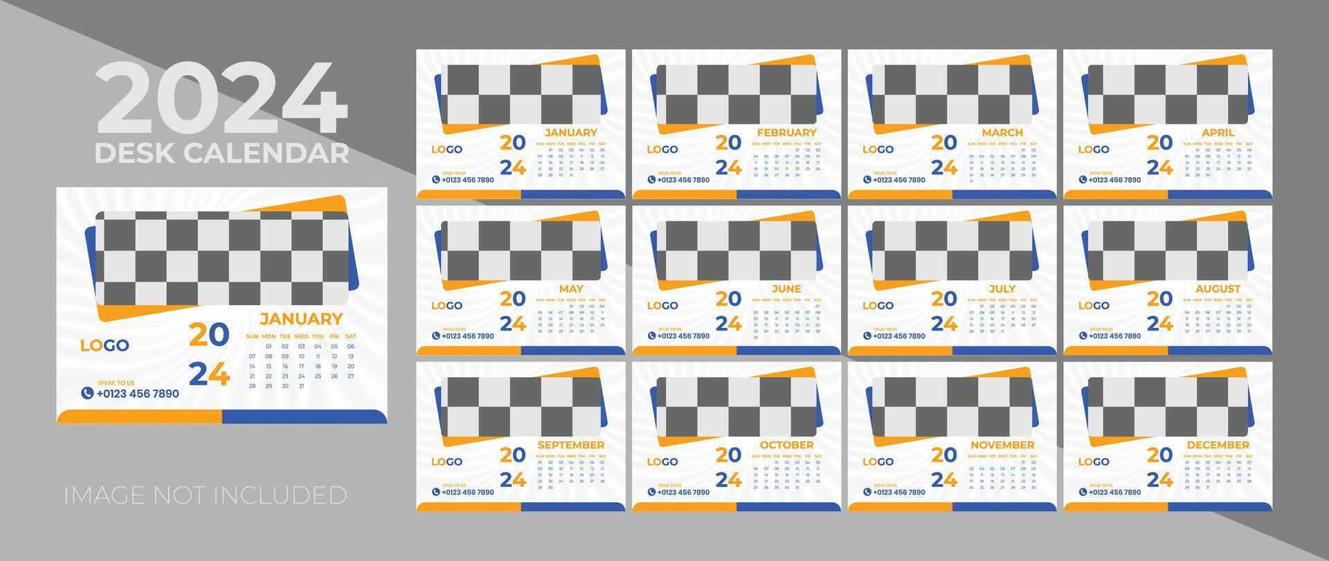 Desk calendar 2024. Desk calendar 2025, Desktop calendar template