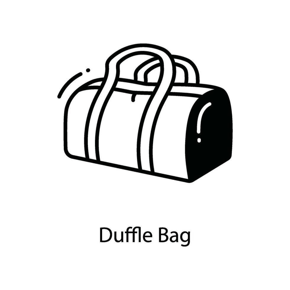 Duffle Bag doodle Icon Design illustration. Travel Symbol on White