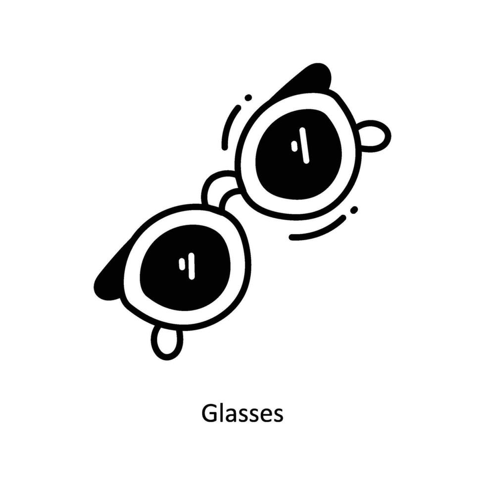 Glasses doodle Icon Design illustration. Startup Symbol on White background EPS 10 File vector