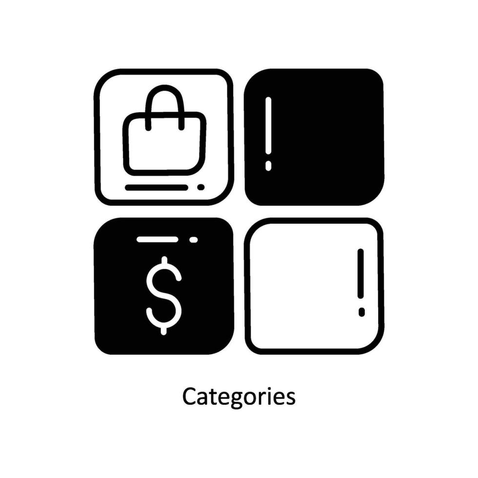 Categories doodle Icon Design illustration. Ecommerce and shopping Symbol on White background EPS 10 File vector