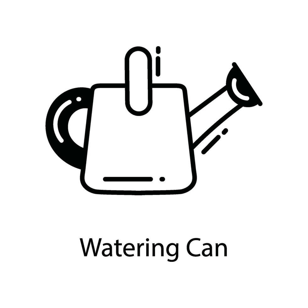 Watering Can doodle Icon Design illustration. Agriculture Symbol on White background EPS 10 File vector