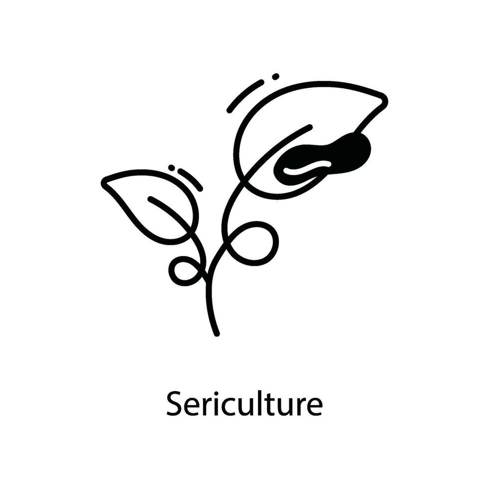 Sericulture doodle Icon Design illustration. Agriculture Symbol on White background EPS 10 File vector