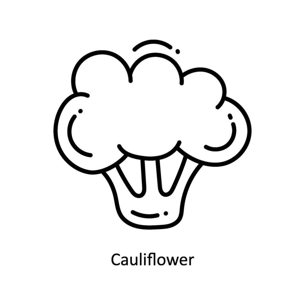 Cauliflower doodle Icon Design illustration. Food and Drinks Symbol on White background EPS 10 File vector