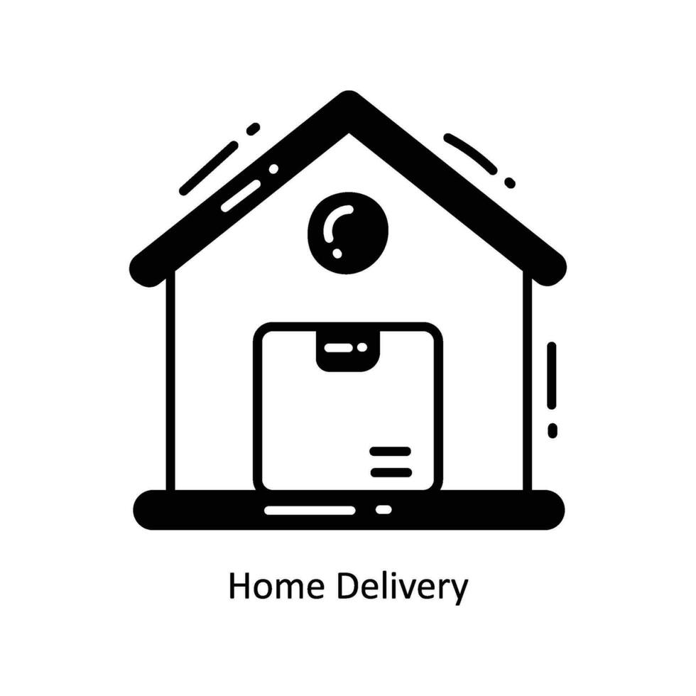 Home Delivery doodle Icon Design illustration. Logistics and Delivery Symbol on White background EPS 10 File vector