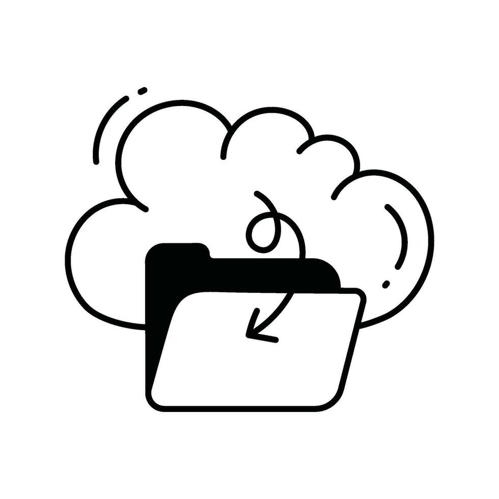 Cloud folder doodle Icon Design illustration. Science and Technology Symbol on White background EPS 10 File vector