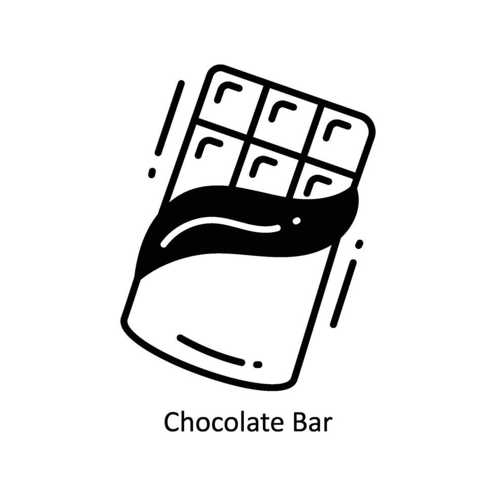 Chocolate Bar doodle Icon Design illustration. Food and Drinks Symbol on White background EPS 10 File vector