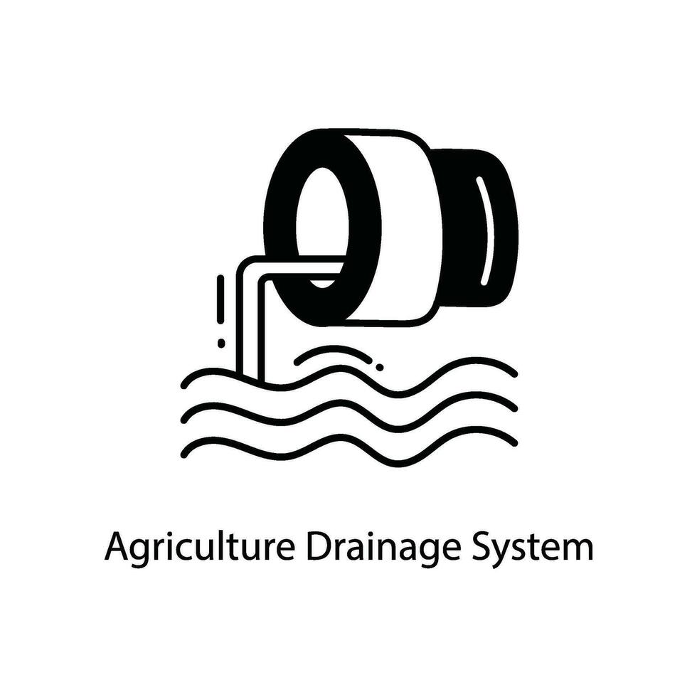 Agriculture Drainage System doodle Icon Design illustration. Agriculture Symbol on White background EPS 10 File vector