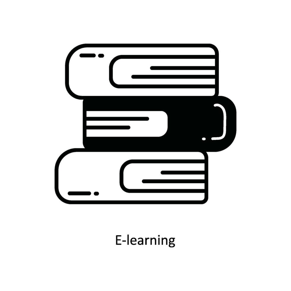 E-learning  doodle Icon Design illustration. School and Study Symbol on White background EPS 10 File vector