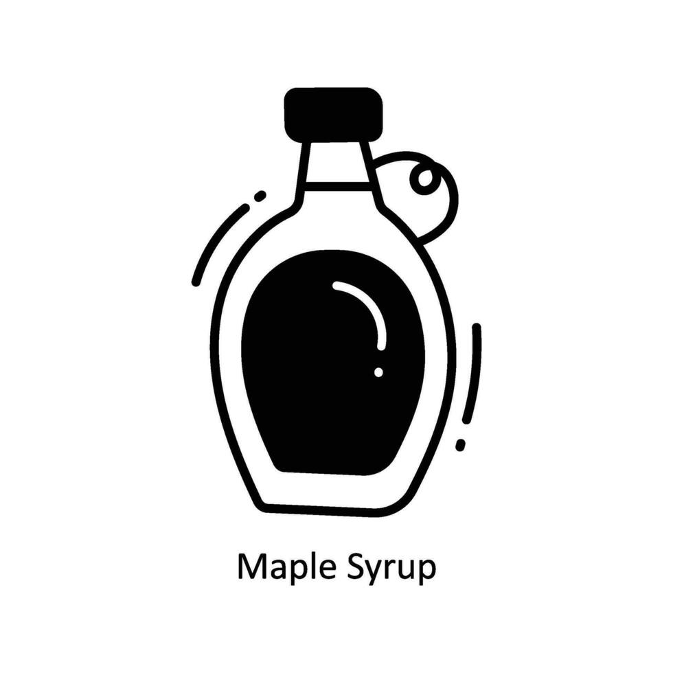 Maple Syrup doodle Icon Design illustration. Food and Drinks Symbol on White background EPS 10 File vector