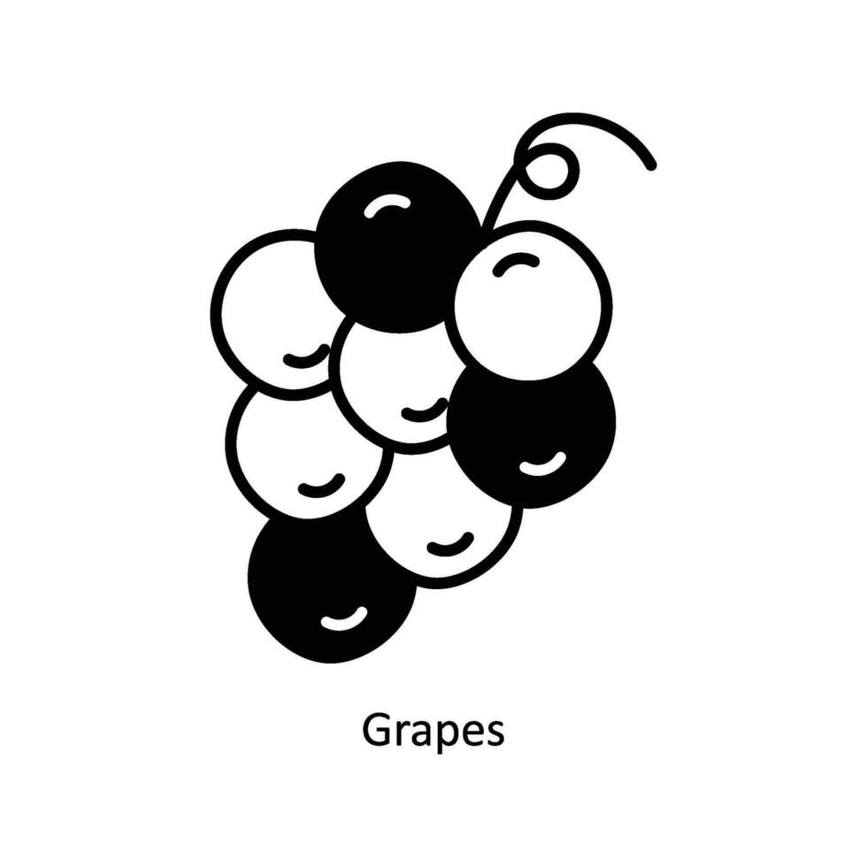 Grapes doodle Icon Design illustration. Food and Drinks Symbol on White background EPS 10 File vector