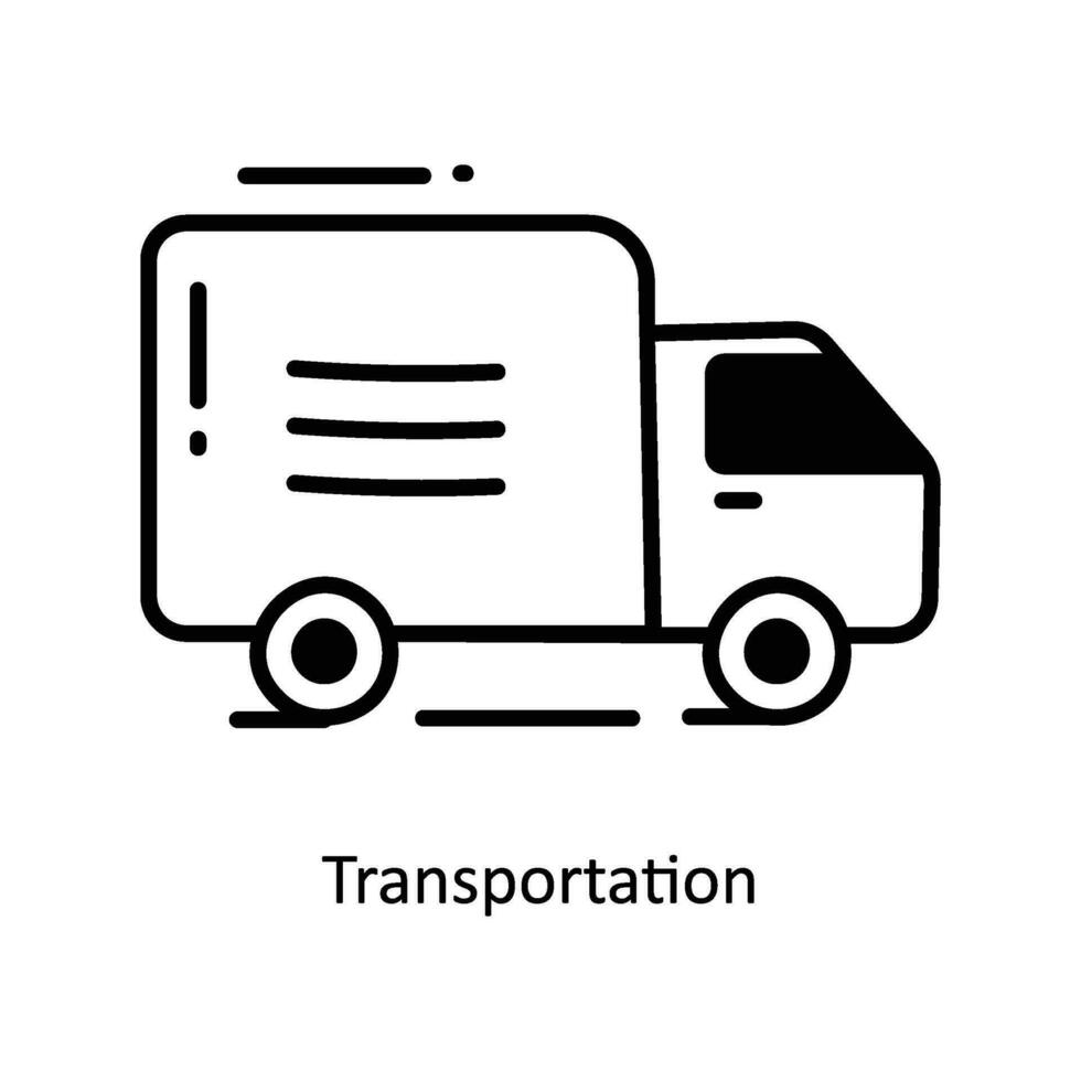 Transportation doodle Icon Design illustration. Logistics and Delivery Symbol on White background EPS 10 File vector