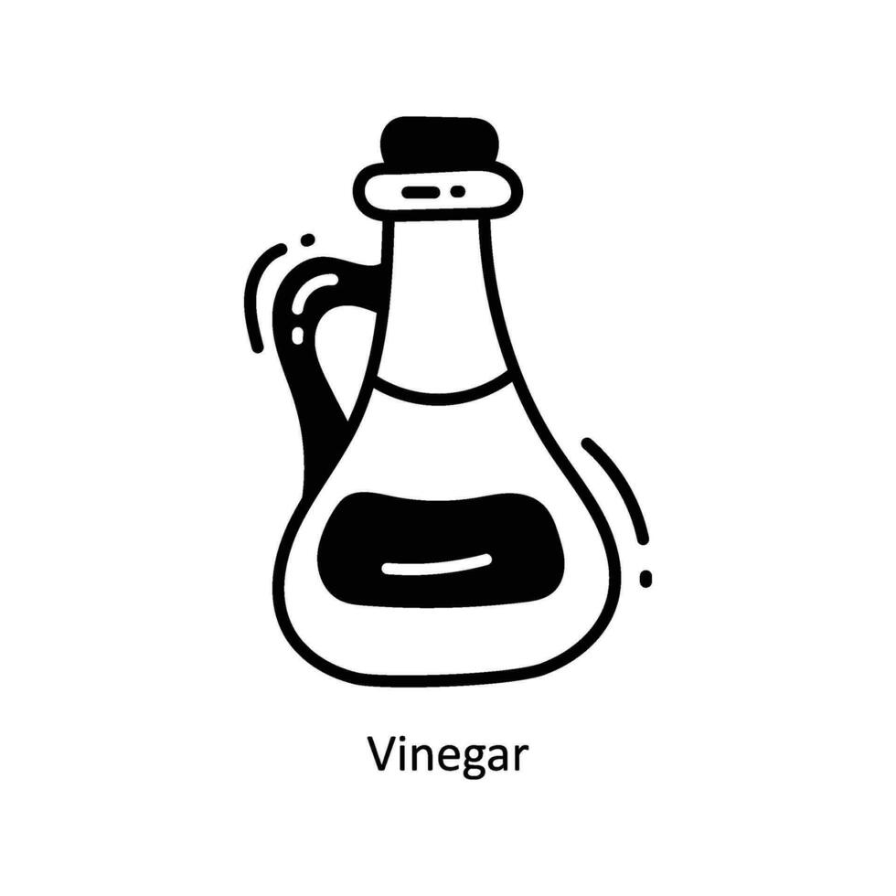 Vinegar doodle Icon Design illustration. Food and Drinks Symbol on White background EPS 10 File vector