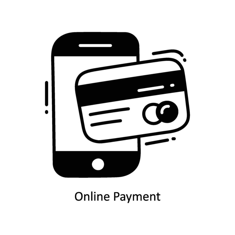 Online Payment doodle Icon Design illustration. Ecommerce and shopping Symbol on White background EPS 10 File vector