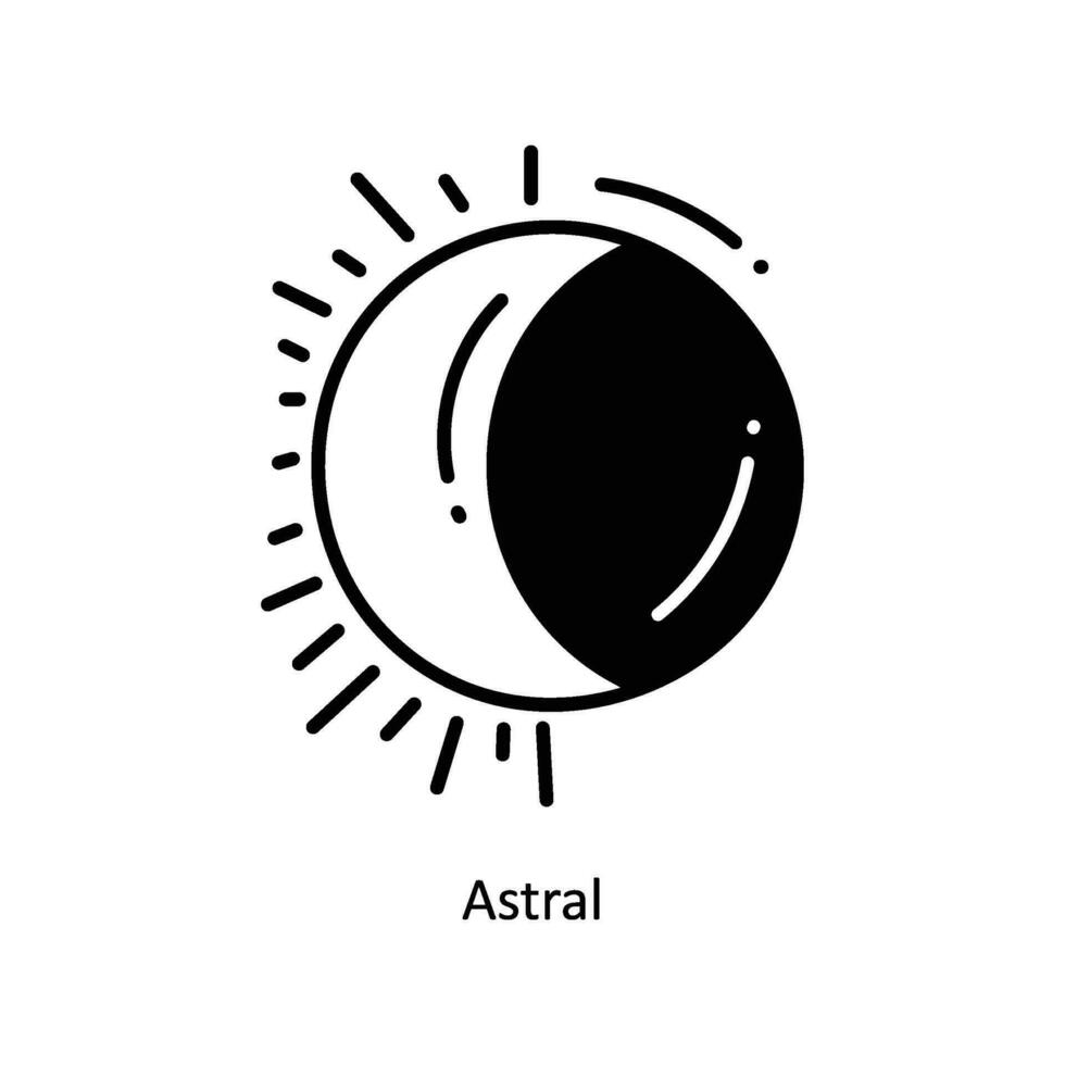 astral garabatear icono diseño ilustración. espacio símbolo en blanco antecedentes eps 10 archivo vector