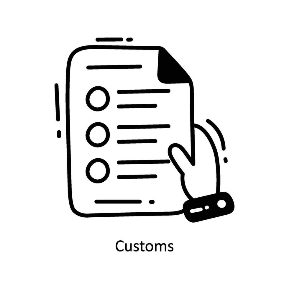 Customs doodle Icon Design illustration. Logistics and Delivery Symbol on White background EPS 10 File vector