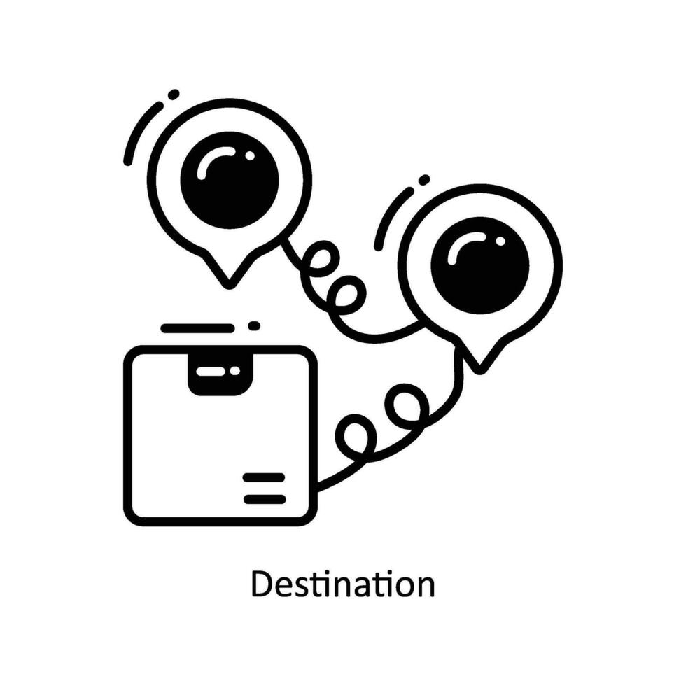 Destination doodle Icon Design illustration. Logistics and Delivery Symbol on White background EPS 10 File vector