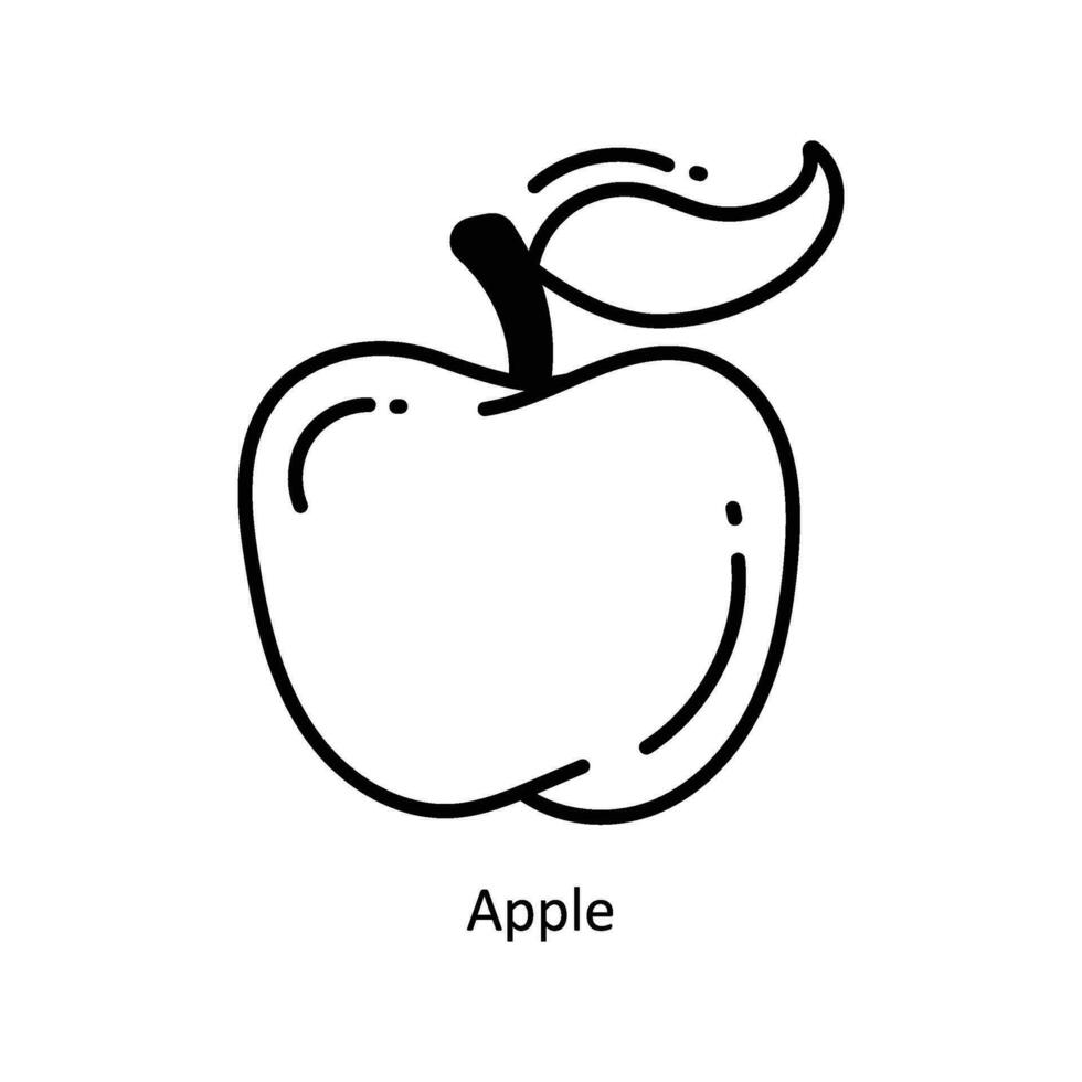 manzana garabatear icono diseño ilustración. comida y bebidas símbolo en blanco antecedentes eps 10 archivo vector